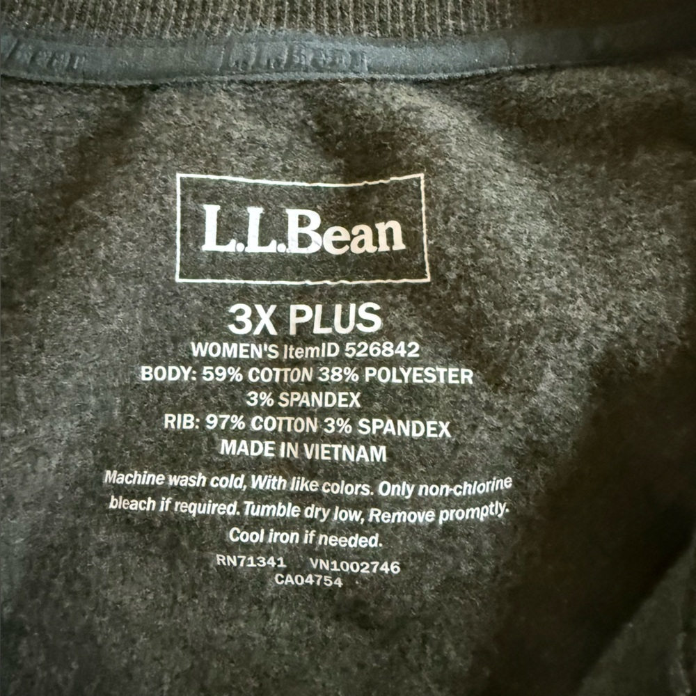 L.L. Bean Olive green Zip Up sweatshirt jacket relaxed fit  size 3X - Picture 2 of 8